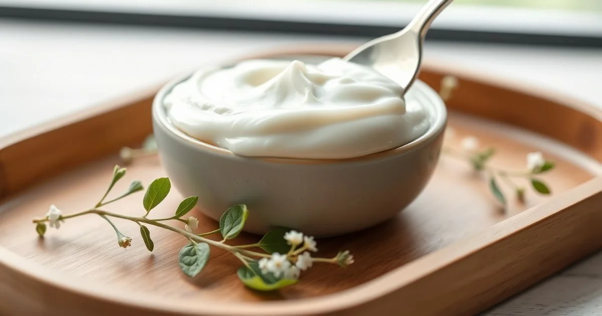 알란토인 크림과 컴프리 식물 클로즈업