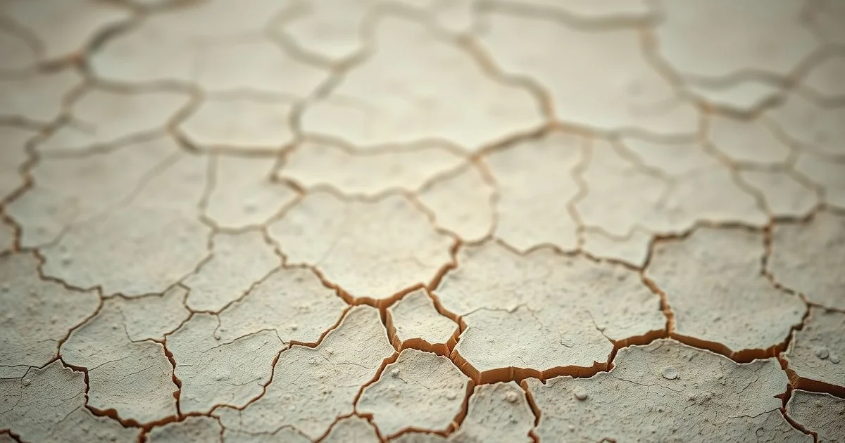 갈라진 피부장벽을 표현한 건조한 표면