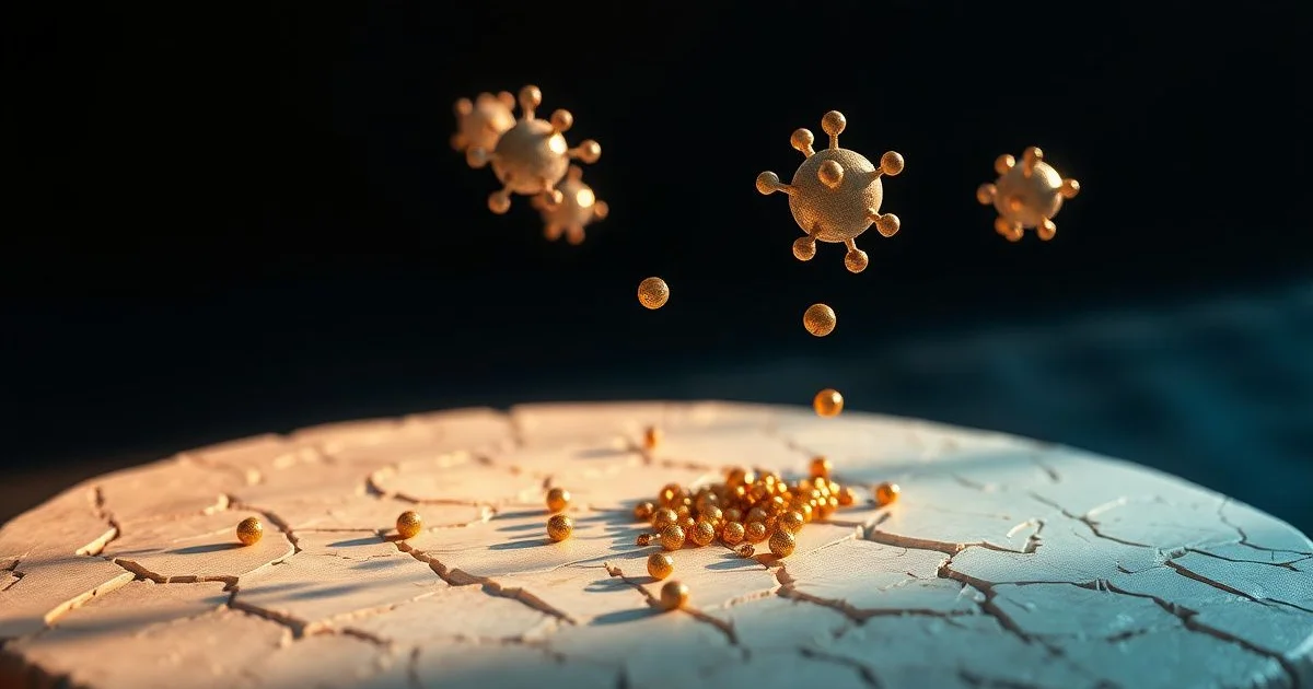 코르티솔 분자와 갈라진 피부장벽 시각화