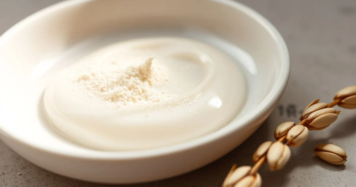 콜로이달오트밀 크림 질감 클로즈업