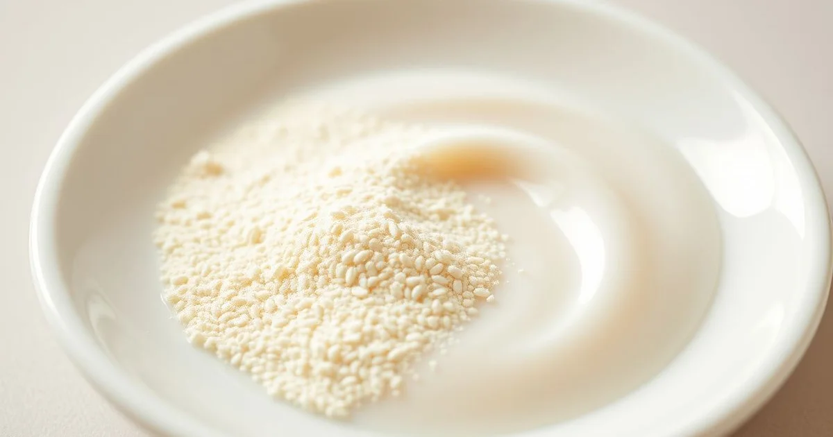 콜로이달오트밀 크림 혼합 클로즈업