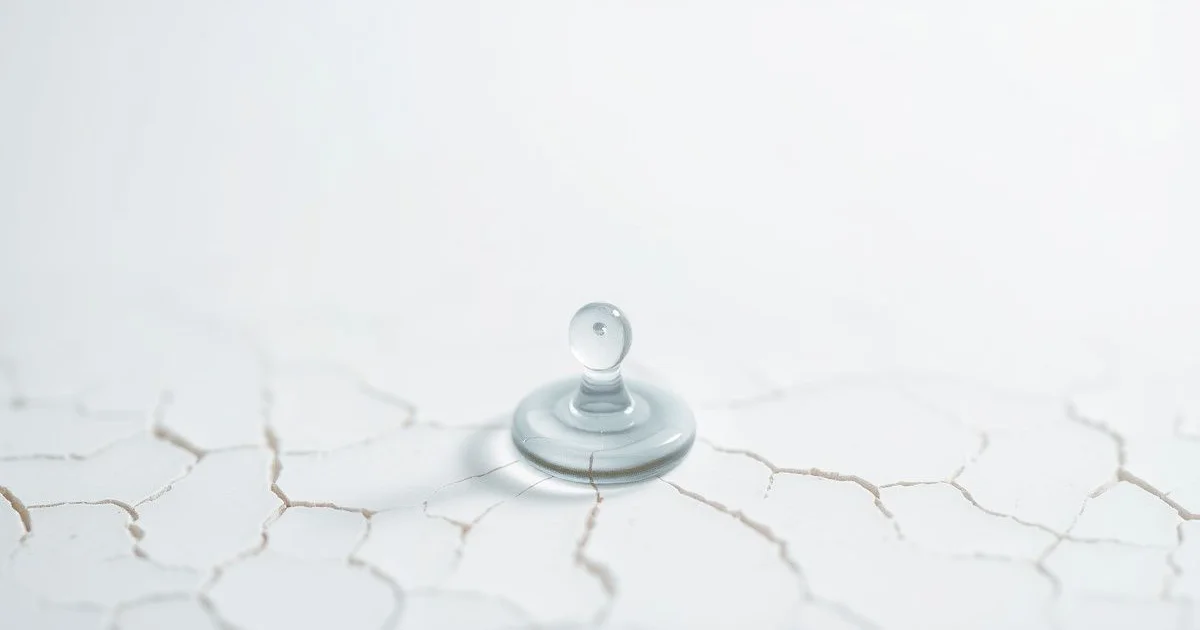 히알루론산 세럼이 건조한 표면에 흡수되는 모습