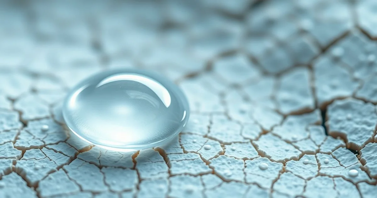 히알루론산 젤이 건조한 피부 위에 퍼지는 모습