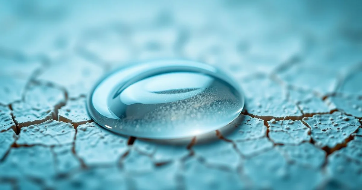 히알루론산 젤이 건조한 피부 표면에 퍼지는 모습