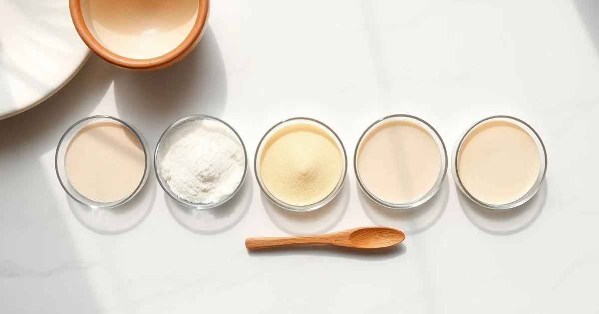 다섯 가지 프로바이오틱스 균주 분말 비교 배열