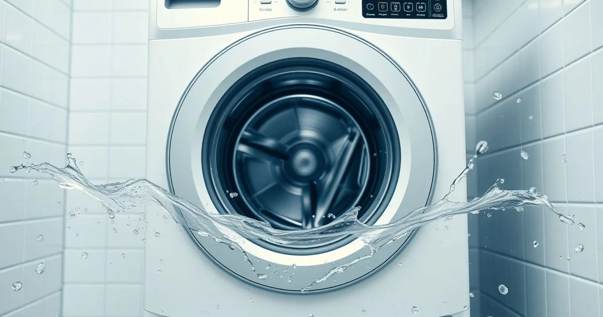 세탁기 헹굼 과정 깨끗한 물 흐름