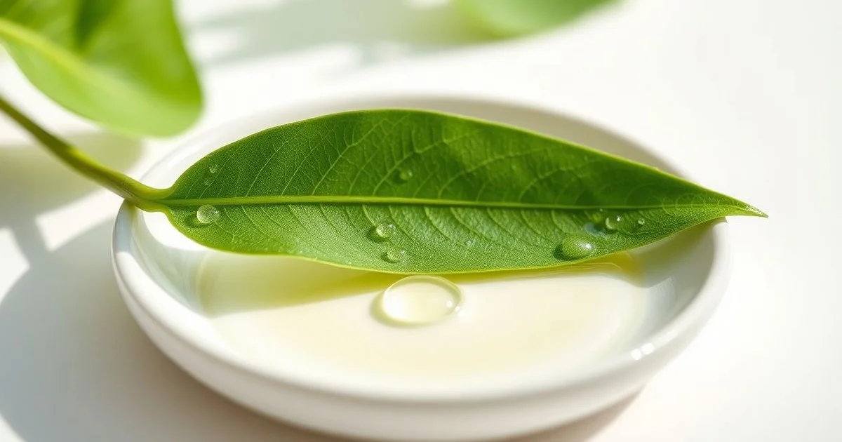 병풀잎과 마데카소사이드 세럼 방울