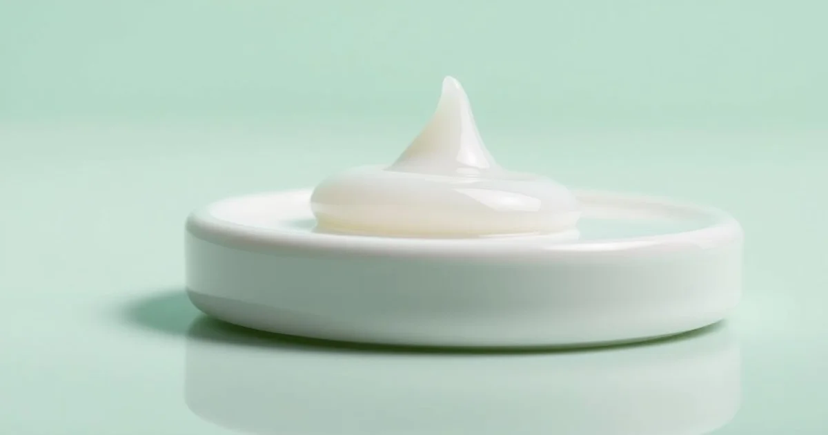 판테놀 크림 한 방울 클로즈업