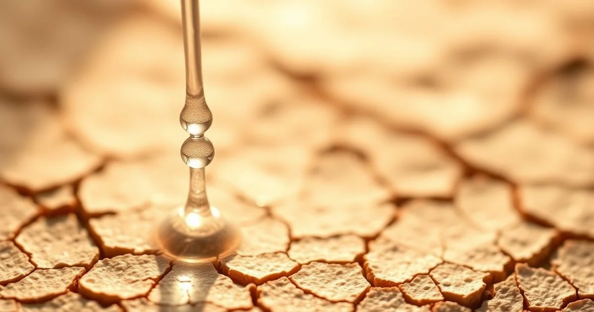 스쿠알란 오일 한 방울 클로즈업