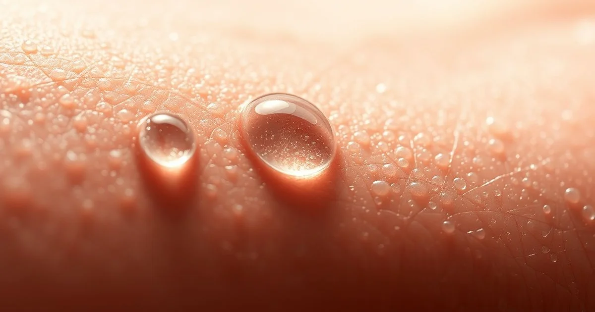 땀으로 자극받은 아토피 피부 클로즈업