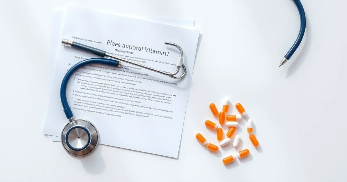 임상 연구 자료와 비타민D 캡슐 배치