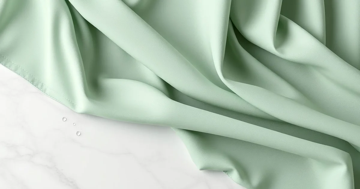 텐셀 원단 위 물방울 클로즈업