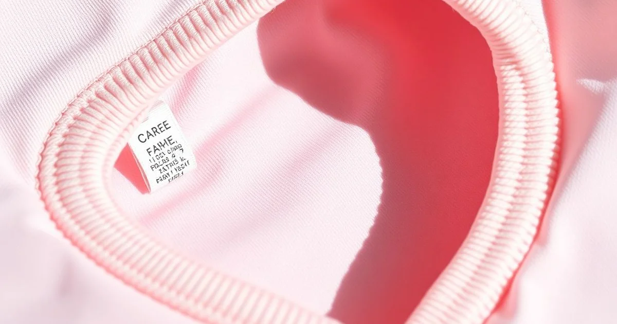 아기 옷 봉제선과 태그 확대