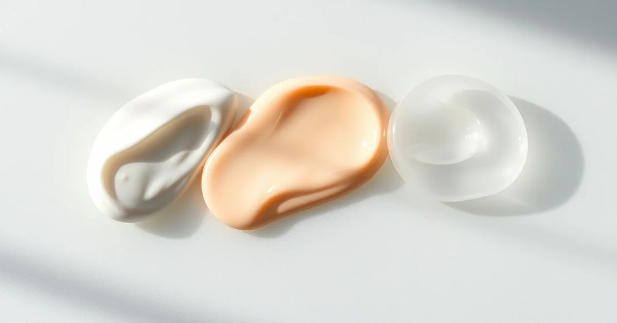 세 가지 보습제 텍스처 비교 클로즈업