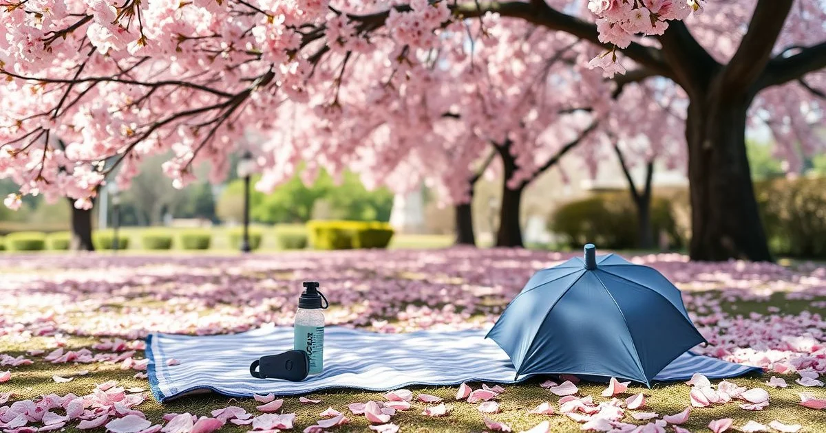 벚꽃놀이 현장 피부 관리 용품