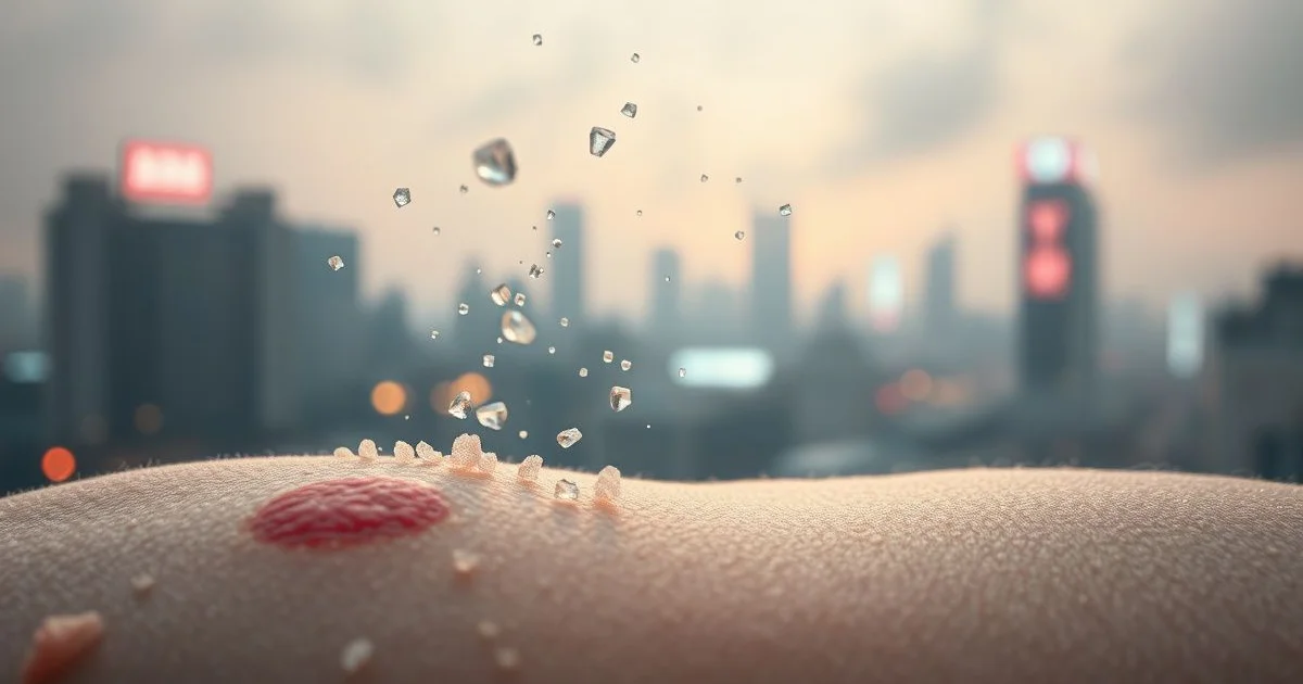 미세먼지 입자가 피부에 닿는 모습