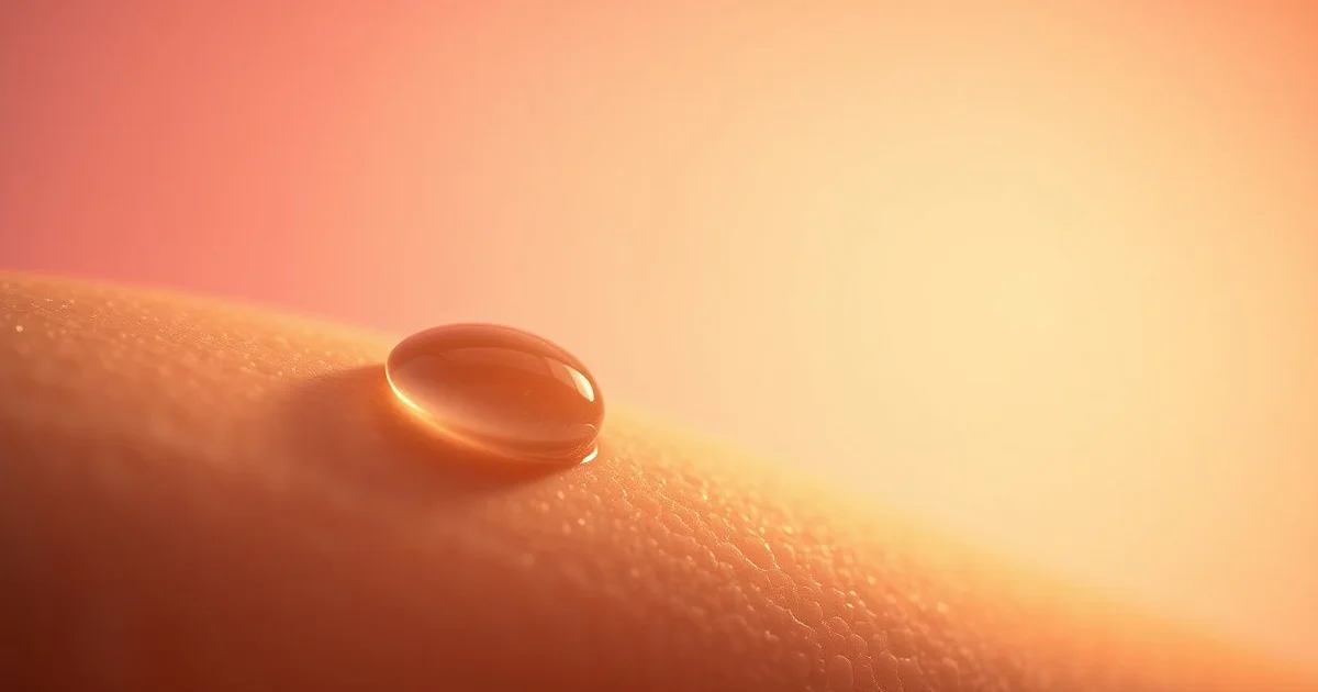 아토피 피부 위 땀방울 클로즈업