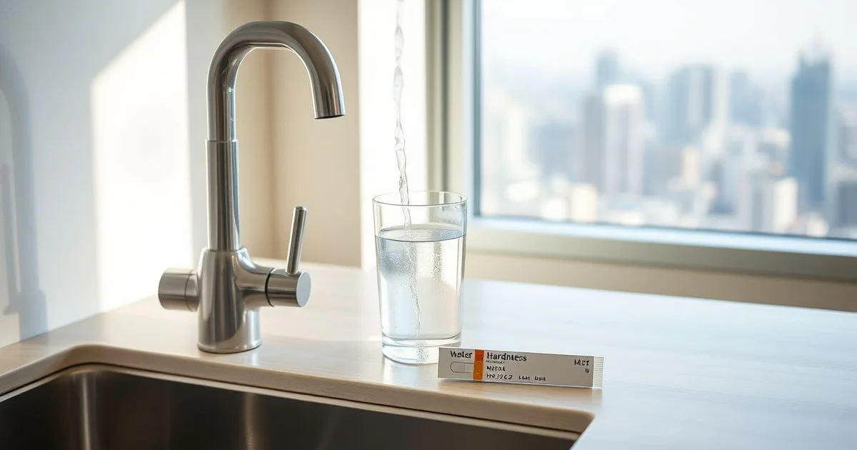 한국 가정 수돗물 경도 테스트 장면