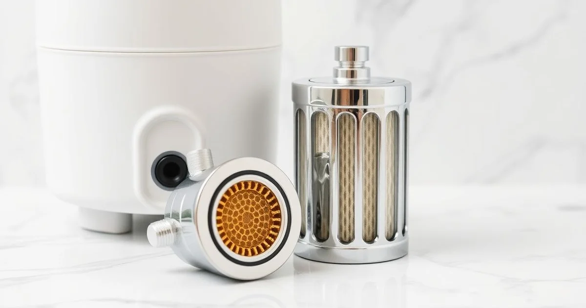 연수기와 샤워필터 비교 구성