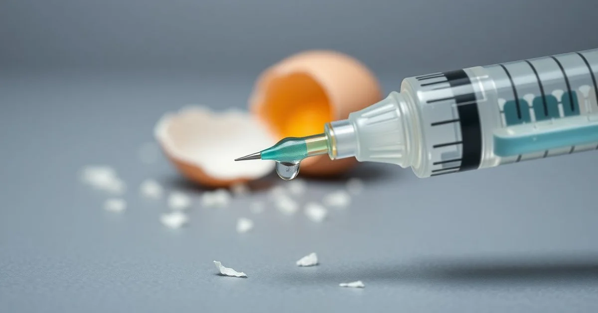 주사 바늘 끝 미세 방울 클로즈업