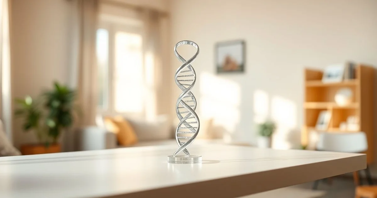 유리 DNA 모형과 부드러운 자연광