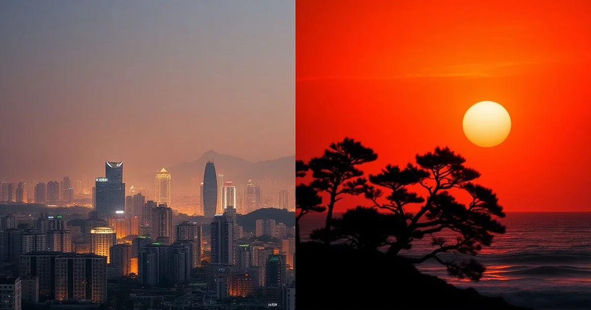 서울과 강릉 열대야 밤 비교 풍경