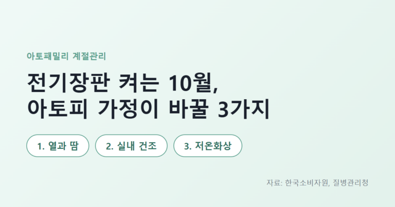 전기장판 켜는 10월 아토피 가정이 바꿀 3가지 안내 그림