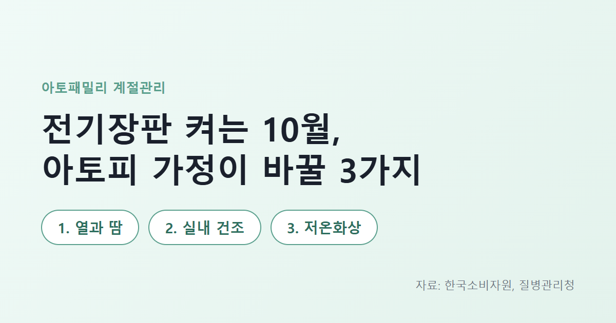 전기장판 켜는 10월 아토피 가정이 바꿀 3가지 안내 그림